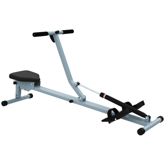 HOMCOM Rowing Machine Cardio Rower Workout Fitness Body Tonner Home Gym Training in Grey and Black