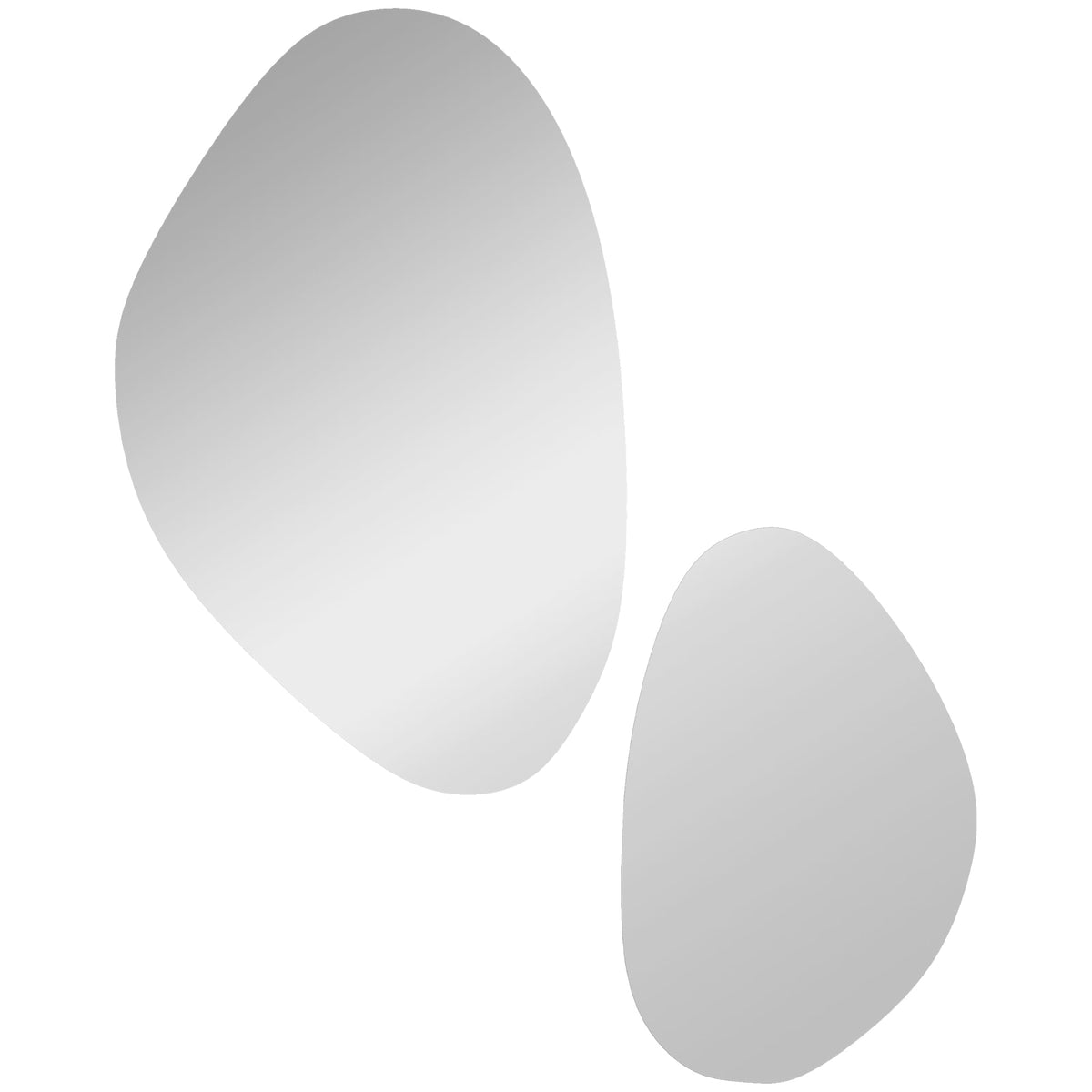HOMCOM Set of 2 Pebble-Shaped Wall Mirror in Gold Tone