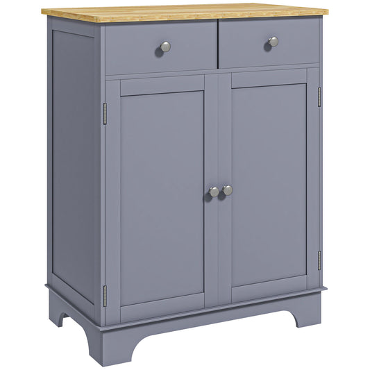 HOMCOM Side Storage Multi-use Sideboard Table Kitchen Floor Cabinet in Grey