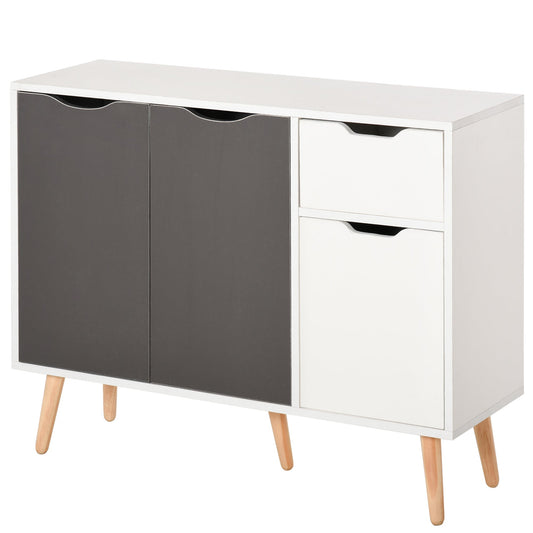 HOMCOM Sideboard Floor Standing Storage Cabinet in Grey