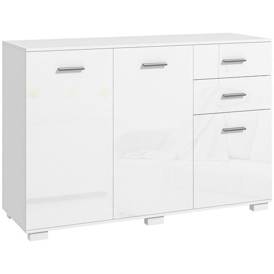 HOMCOM Sideboard in High Gloss White