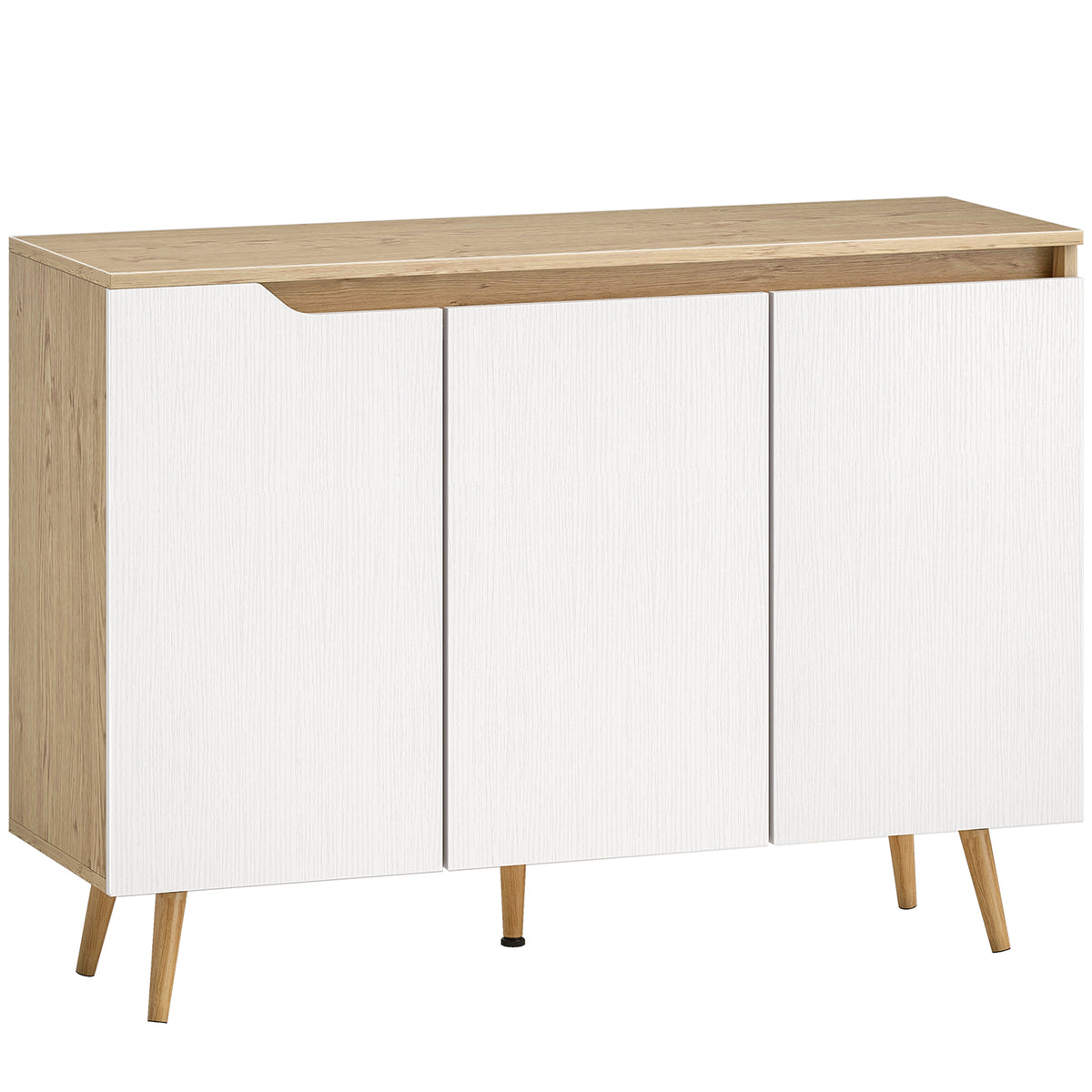 HOMCOM Sideboard Storage Cabinet in Oak and White