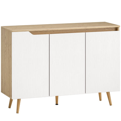 HOMCOM Sideboard Storage Cabinet in Oak and White