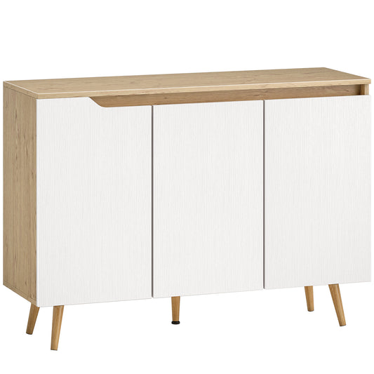HOMCOM Sideboard Storage Cabinet in Oak and White