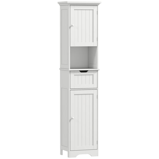 HOMCOM Slim Bathroom Storage Cabinet in White