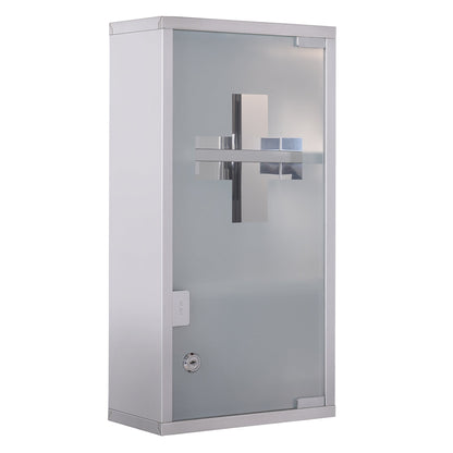 HOMCOM Stainless Steel Wall Mounted Medicine Cabinet in Silver