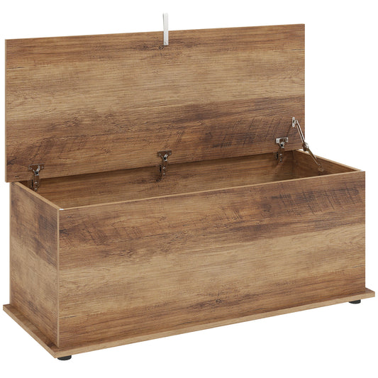 HOMCOM Storage Chest in Brown Wood Grain