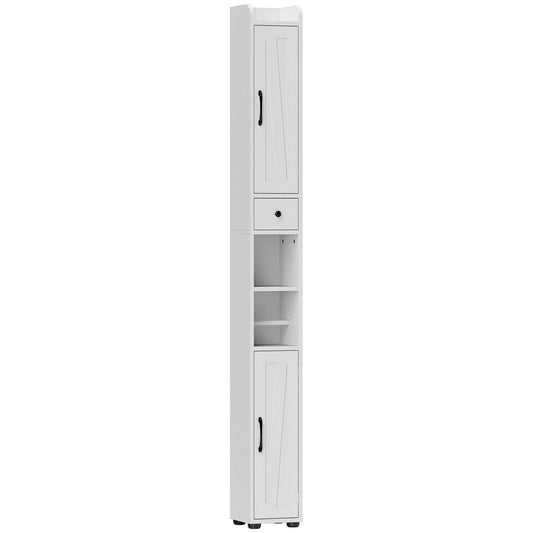 HOMCOM Tall Bathroom Cabinet in White