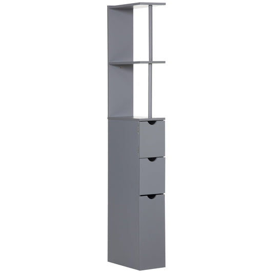 HOMCOM Tall Bathroom Cabinet in Grey