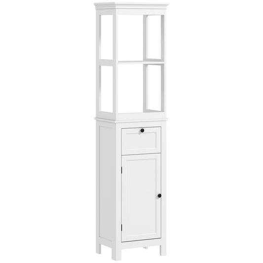 HOMCOM Tall Bathroom Cabinet in White
