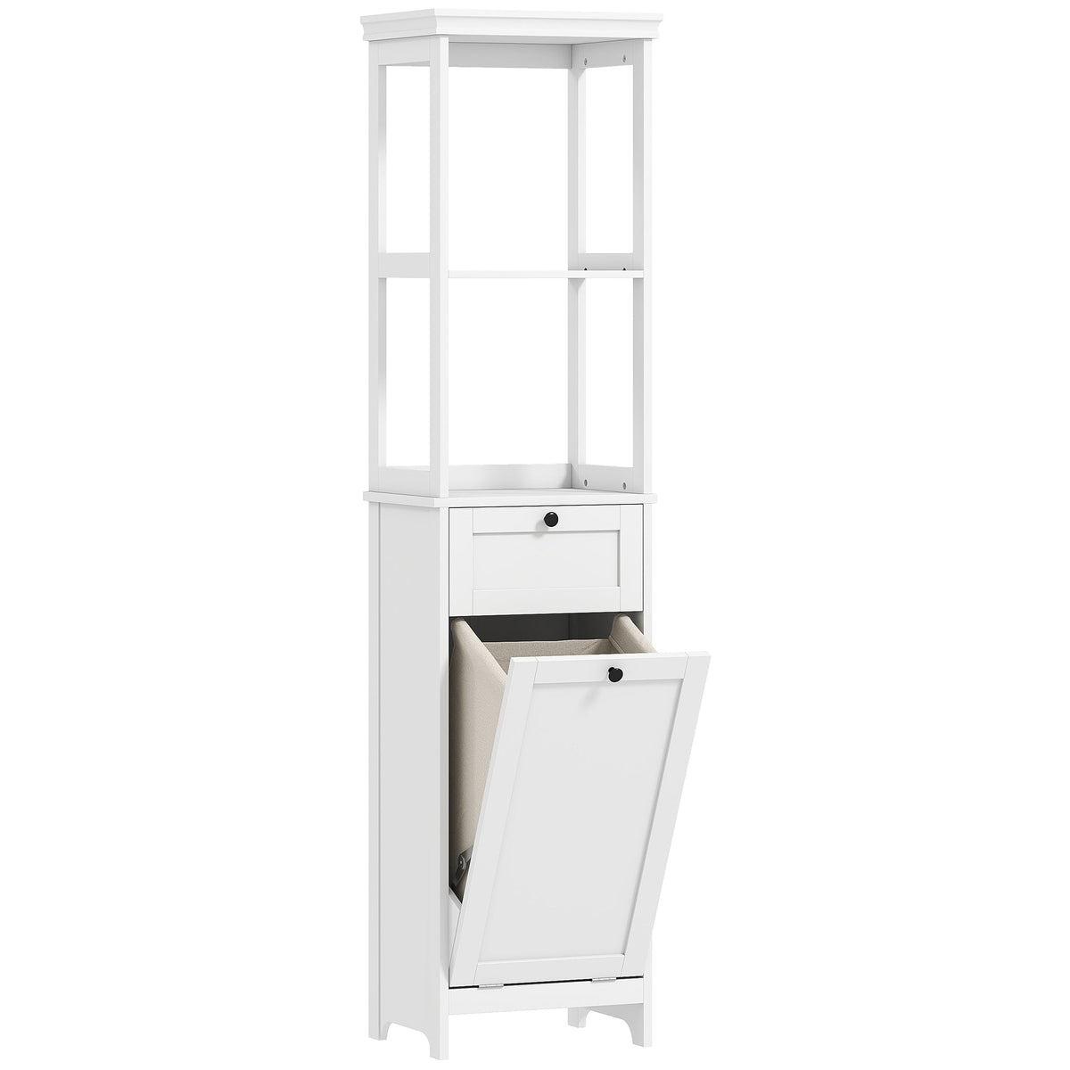 HOMCOM Tall Bathroom Cabinet in White