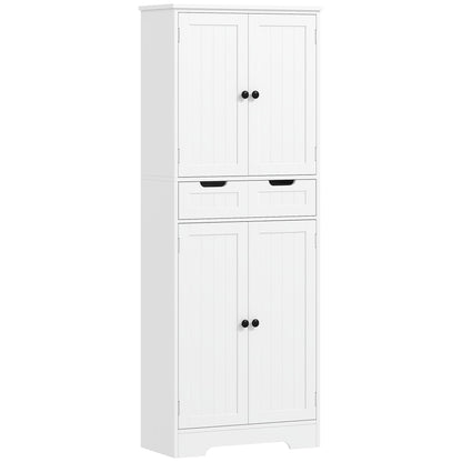 HOMCOM Tall Bathroom Storage Cabinet in White