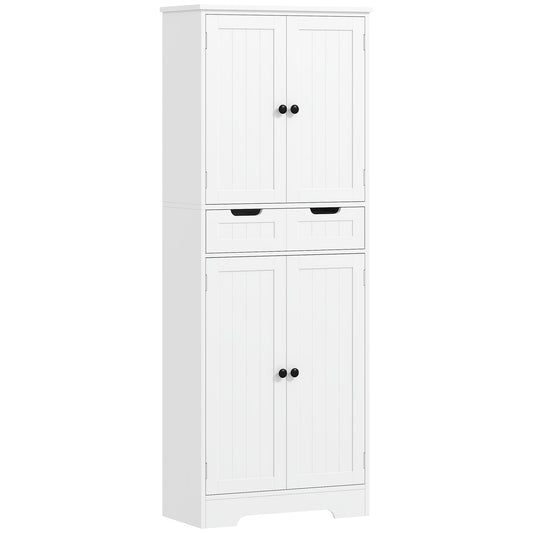 HOMCOM Tall Bathroom Storage Cabinet in White