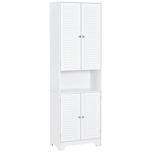 HOMCOM Tall Freestanding Bathroom Cabinet in White
