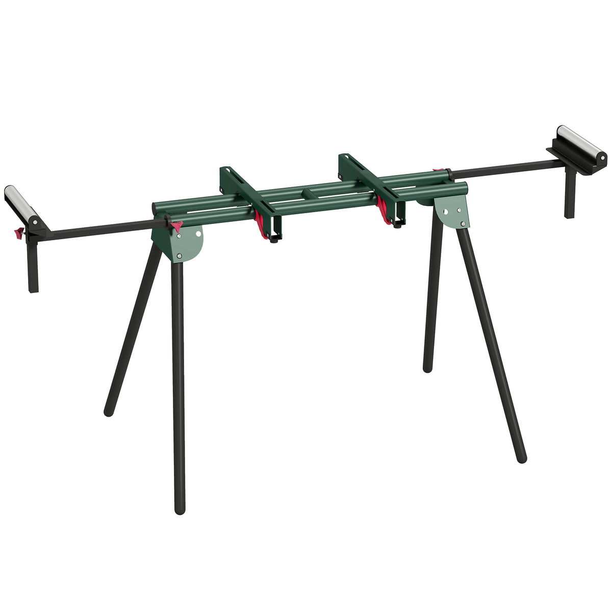 HOMCOM Universal Mitre Saw Stand with Adjustable Rollers and Support Arms, Portable Miter Saw Stand with Folding Legs