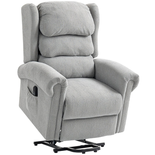 HOMCOM Velvet-Feel Electric Riser Recliner Chair - Grey