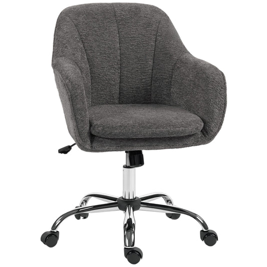 HOMCOM Velvet-Feel Office Chair - Grey