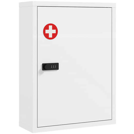 HOMCOM Wall Mount Medicine Cabinet in White