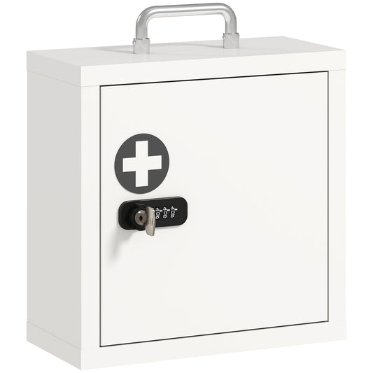 HOMCOM Wall Mount Medicine Cabinet in White