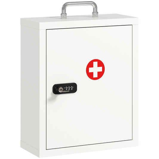 HOMCOM Wall Mount Medicine Cabinet in White