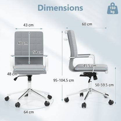 Ergonomic Computer Desk Chair with Rocking Backrest-Grey