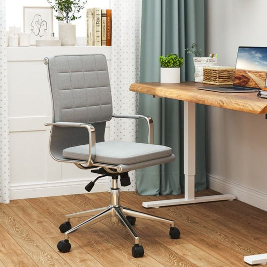 Ergonomic Computer Desk Chair with Rocking Backrest-Grey
