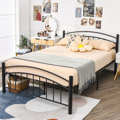 Metal Bed Frame Platform Bed with Headboard for Bedroom-Queen size