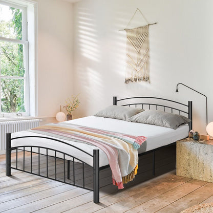 Metal Bed Frame Platform Bed with Headboard for Bedroom-Queen size