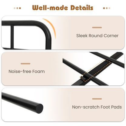 Single/Double/King Bed Frame with Industrial Headboard-Double Size