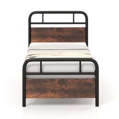 Single/Double/King Bed Frame with Industrial Headboard-Single Size