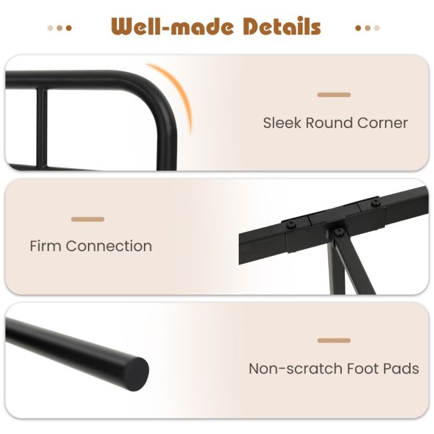 Single/Double/King Bed Frame with Industrial Headboard-Single Size