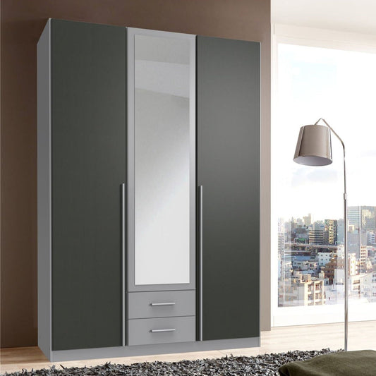 HUSAM 3 Door Wardrobe Grey 135cm