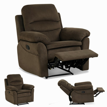 Recliner Armchair with Reclining Function and Adjustable Leg Rest-Brown