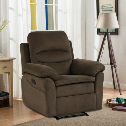 Recliner Armchair with Reclining Function and Adjustable Leg Rest-Brown