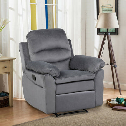 Recliner Armchair with Reclining Function and Adjustable Leg Rest-Grey