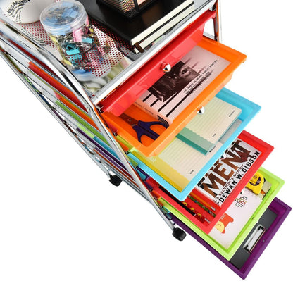 10 Drawers Mobile Storage Trolley with 4 Wheels for Beauty