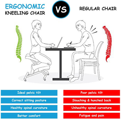 Wooden Orthopaedic Kneeling Stool Ergonomic Posture Frame Seat-beige
