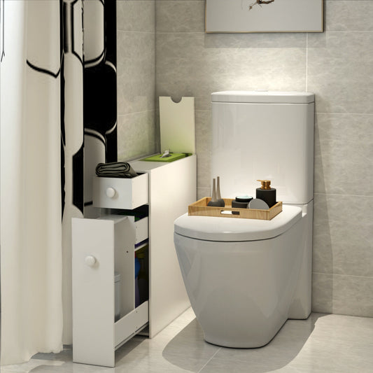 White wooden bathroom cabinet side cabinet niche cabinet white