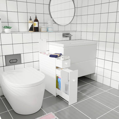 White wooden bathroom cabinet side cabinet niche cabinet white
