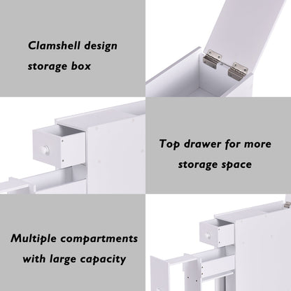 White wooden bathroom cabinet side cabinet niche cabinet white