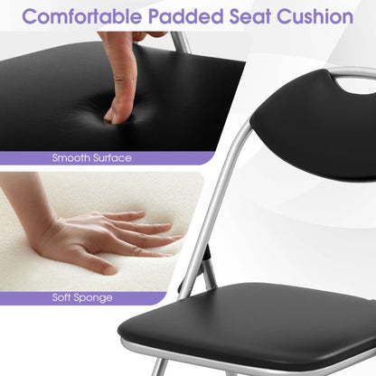 Set of 6 Folding Chair with Padded Seat and Stable U-shaped Frame for Office/Party/Conference/Dining Room