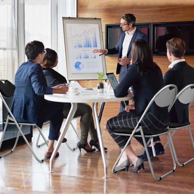 Set of 6 Folding Chair with Padded Seat and Stable U-shaped Frame for Office/Party/Conference/Dining Room