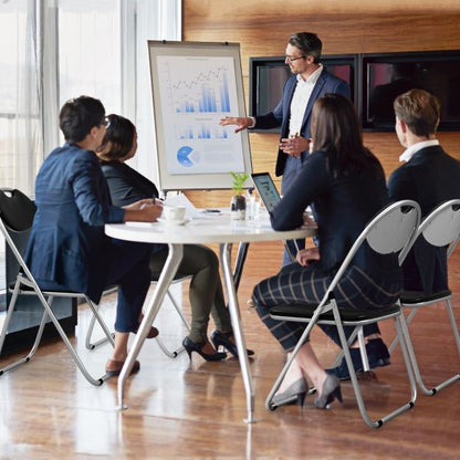 Set of 6 Folding Chair with Padded Seat and Stable U-shaped Frame for Office/Party/Conference/Dining Room