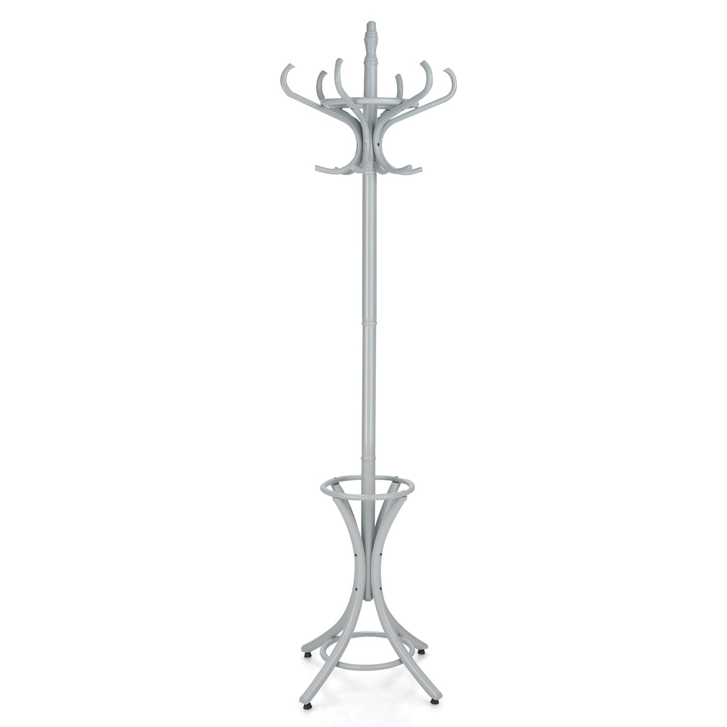 Free-standing Jacket Stand with Umbrella for Living Room-Gray