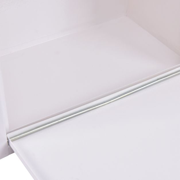 Steel Lockable Postbox Locking Home Letter Post Box Wall Mounted-White