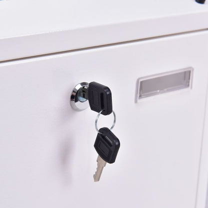 Steel Lockable Postbox Locking Home Letter Post Box Wall Mounted-White
