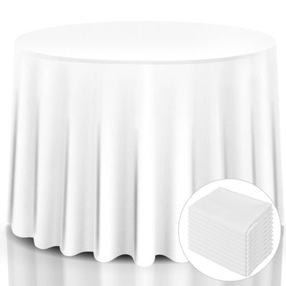 10 Pieces Round Washable Tablecloth for Wedding Dining Party-307 cm