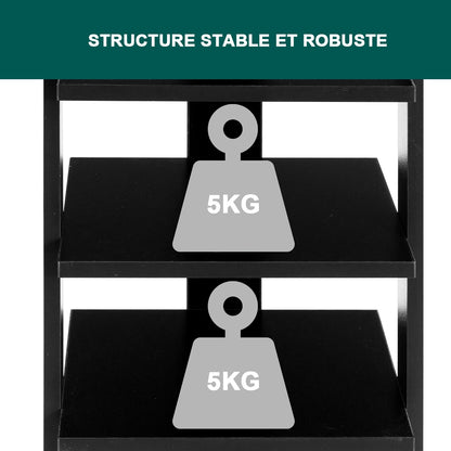 Wooden Shoe Rack 8 Tier Shoe Rack Shoe Organizer Vertical 27.5x26.5x110cm Black