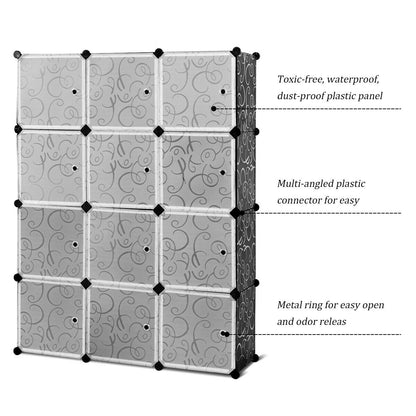 Portable Wardrobe with Doors for Clothes, Shoes and Toys
