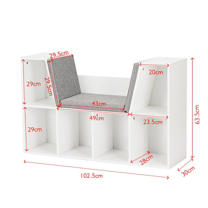 Modern Storage Organizer Cabinet with Seat Cushion-White